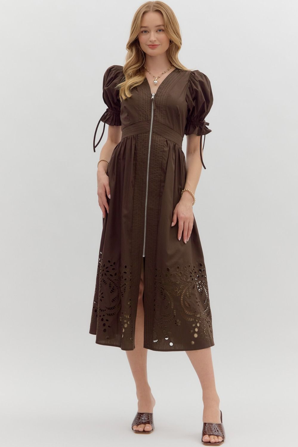 Lenny Midi Dress - brown