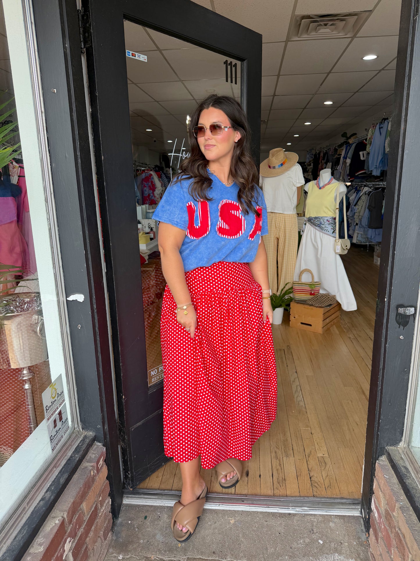 Anne Washed Top - blue (USA)