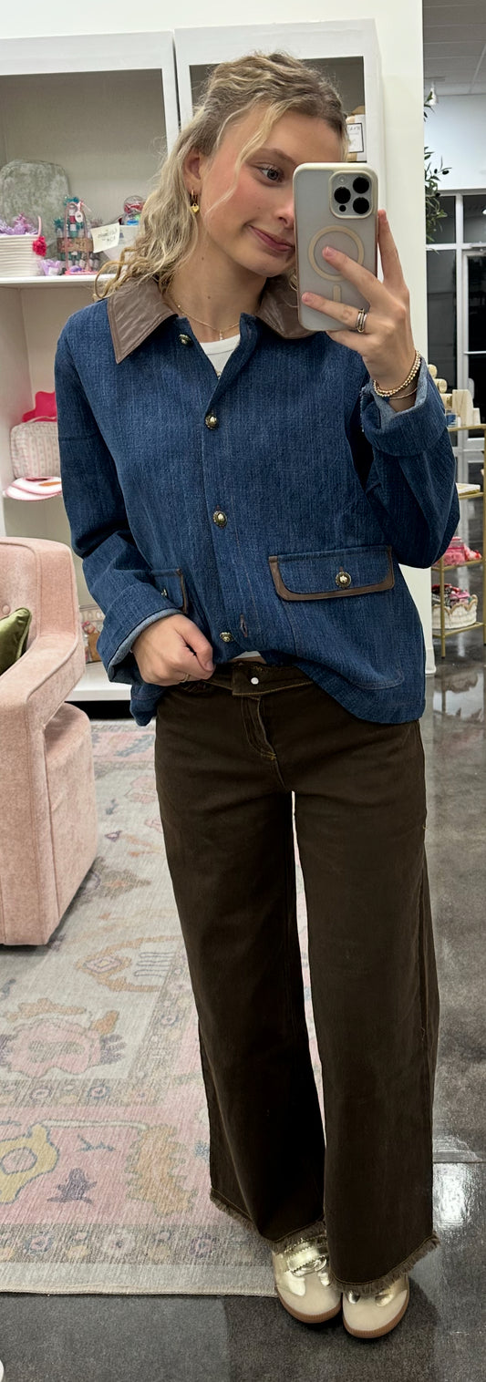 Coffee brown stretch twill pants