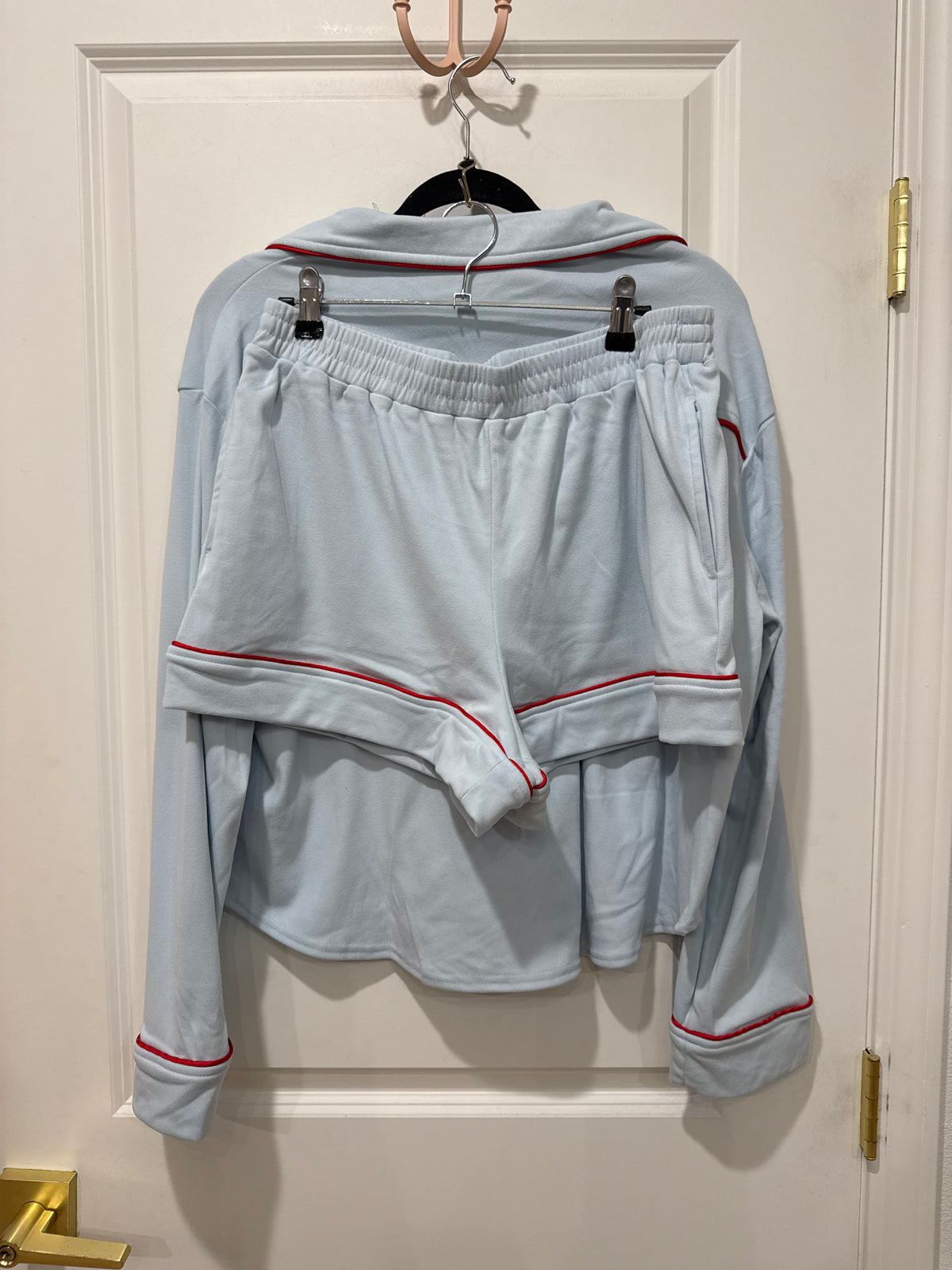 Blue/red Santa pj set