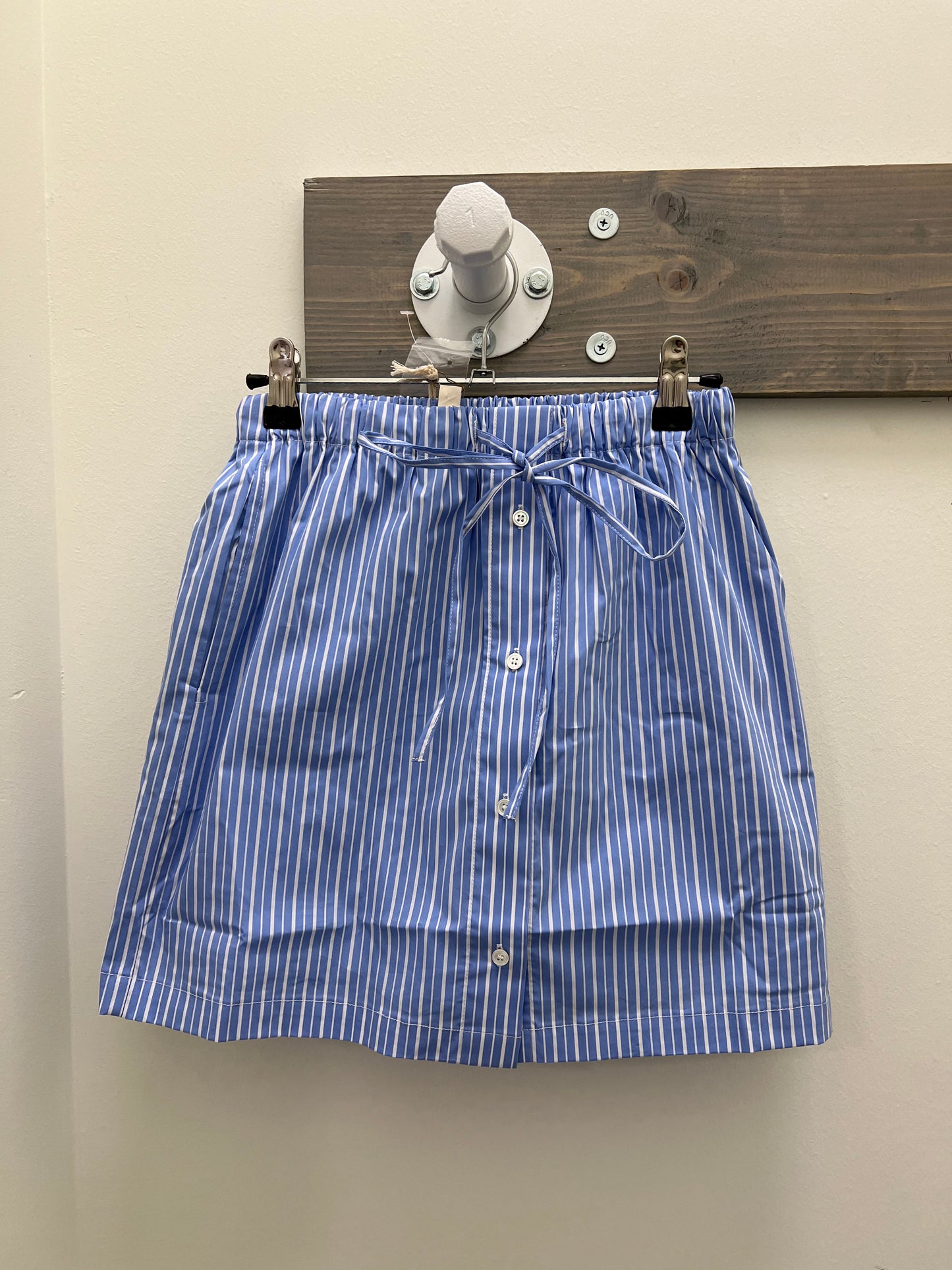 Stripped Poplin Drawstring Short