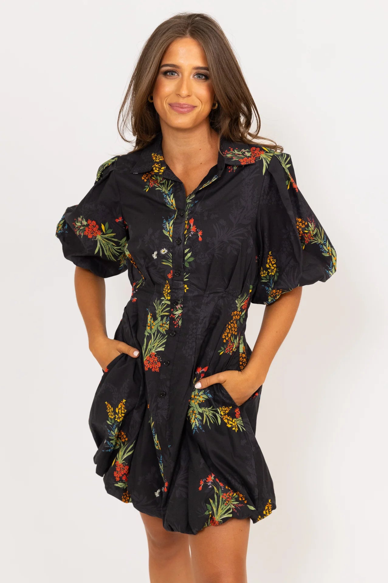 Karlie Floral poplin bubble dress