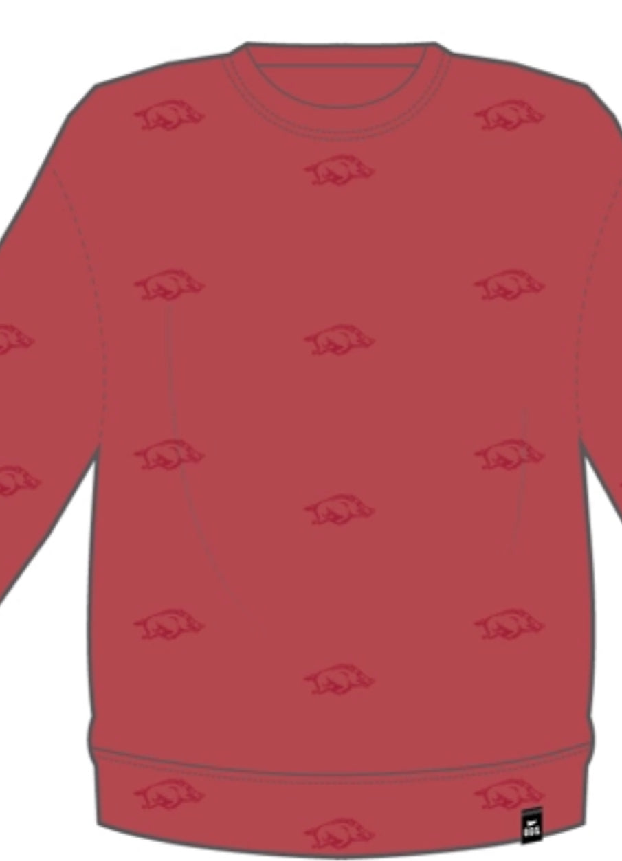 Arkansas Ritter Repeat Lantern Sleeve Crew