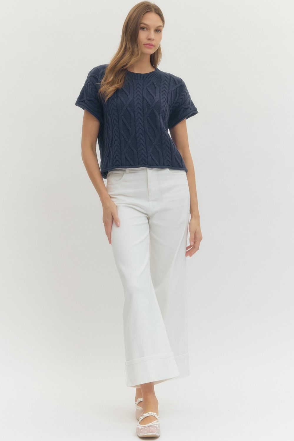 Navy Sweater Top