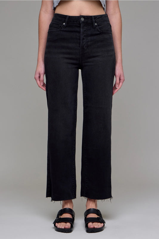 HIDDEN tracey 27" Inseam high waist straight jeans - blk