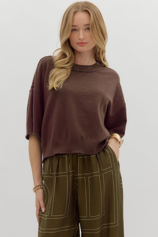 Brown sweater top