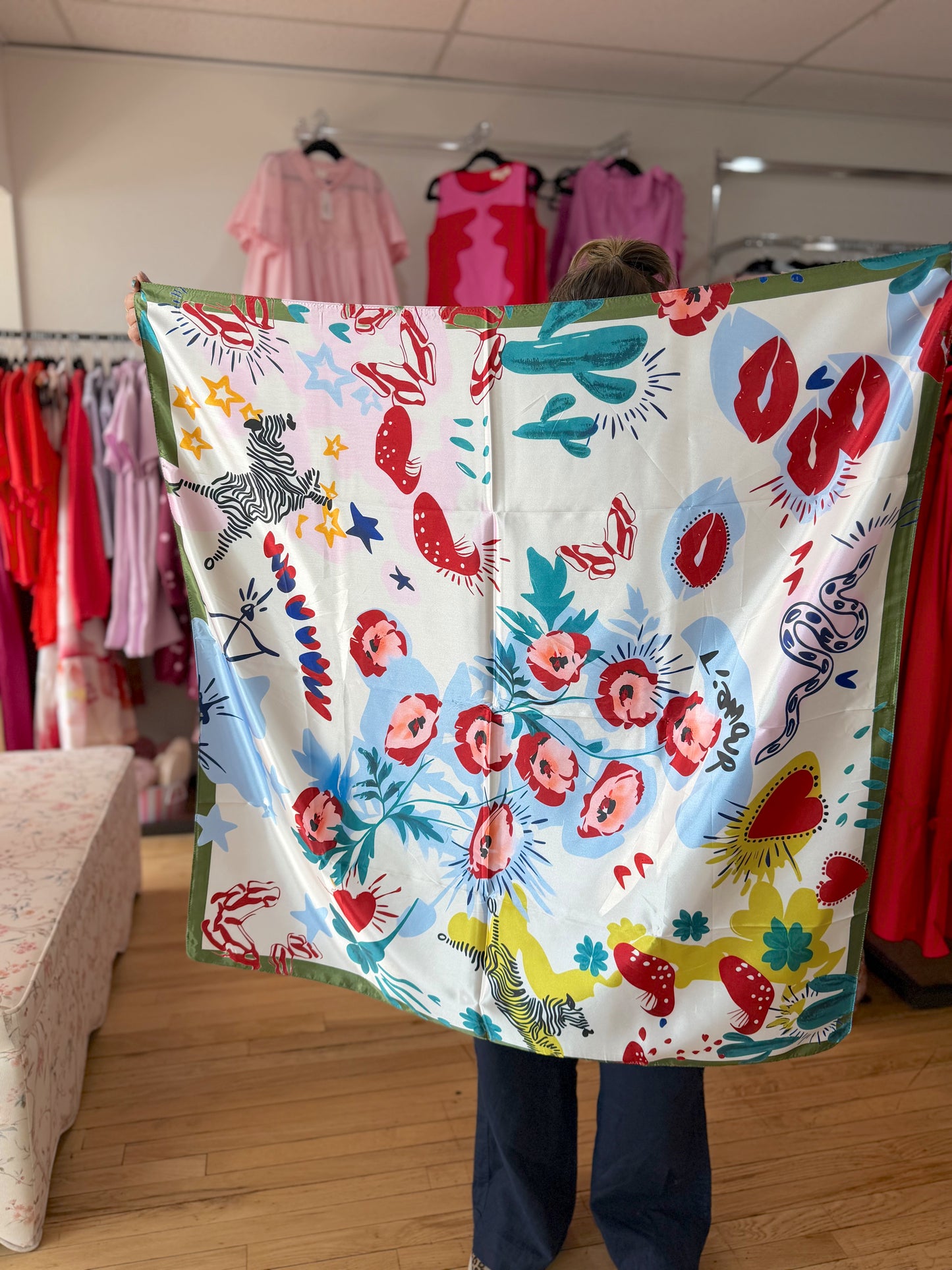 Multi color silk scarf
