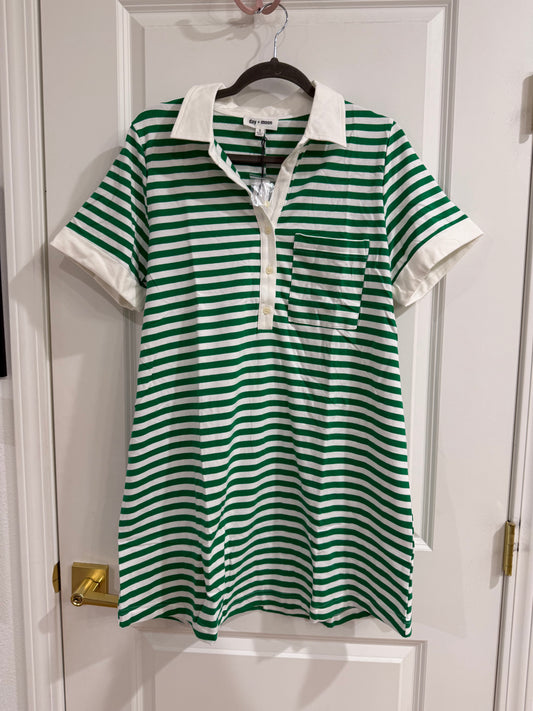 STRIPED RUGBY SWEATSHIRT DRESS
