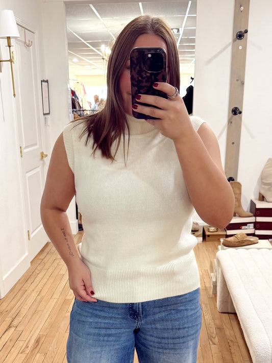 Turtleneck Sleeveless Knit Top