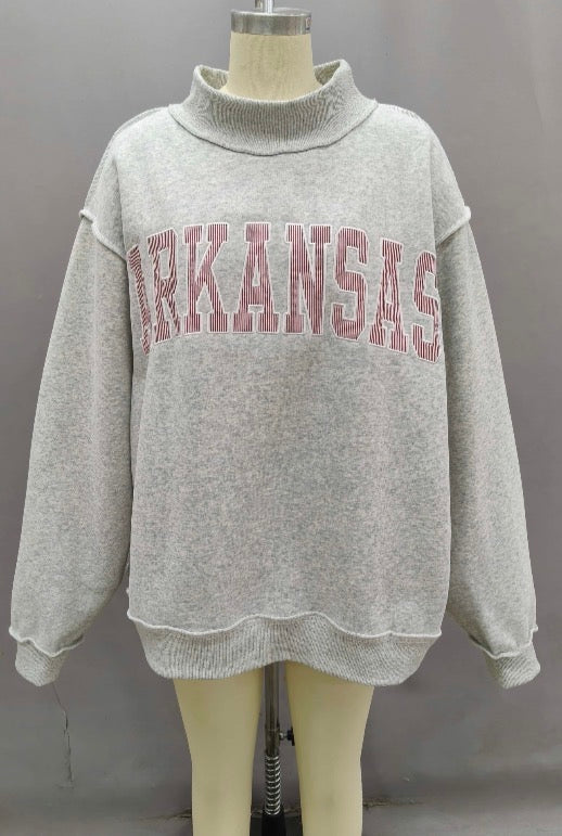 ARKANSAS STRIPE MOCKNECK