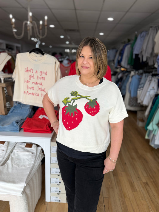 Strawberry sweater top