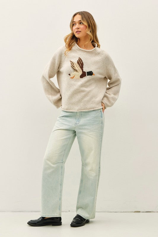 duck mock neck sweater