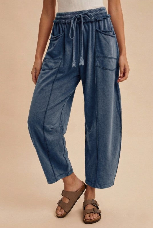 MINERAL WASHING BARREL FIT PANTS (4colors)