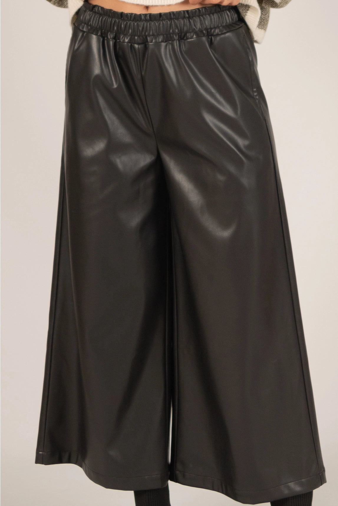 Faux Leather Culotte Pants (multiple colors)
