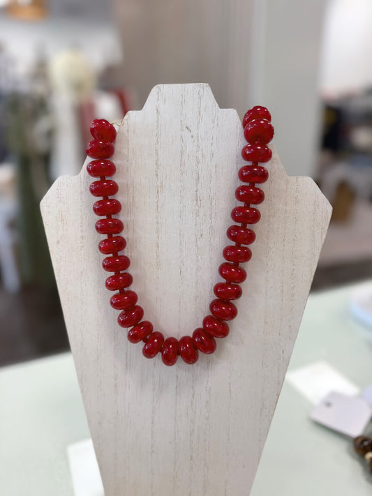 Red ball necklace