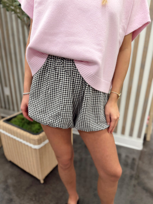GINGHAM BUBBLE HEM SHORTS
