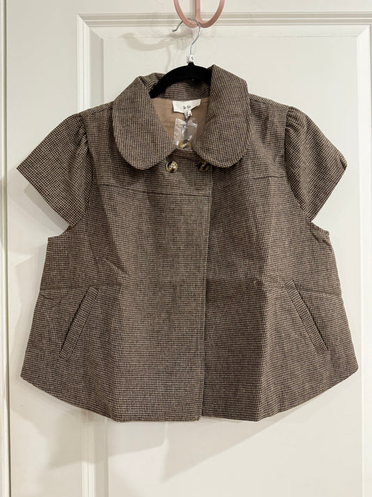 Peter Pan collar houndstooth top