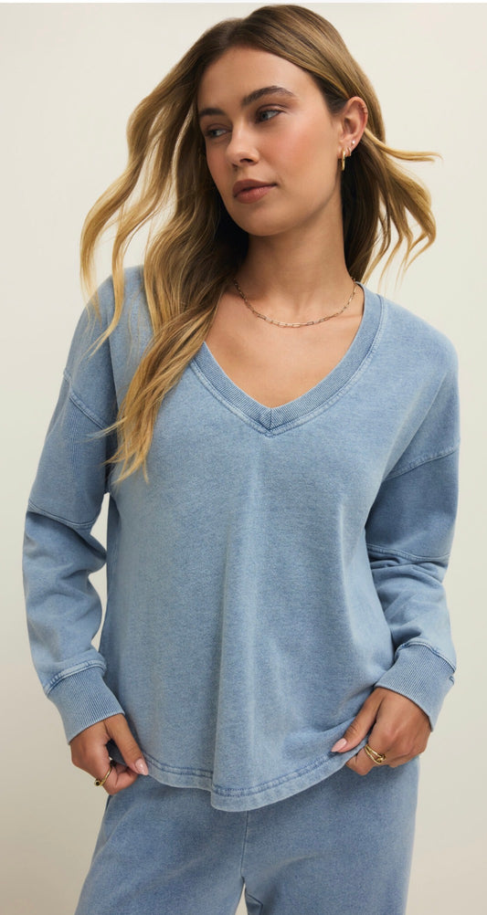Delphine denim sweatshirt ocean air - ZSUPPLY
