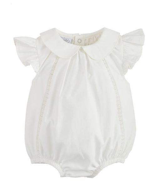 White Collared Poplin Bubble 3-6 mo