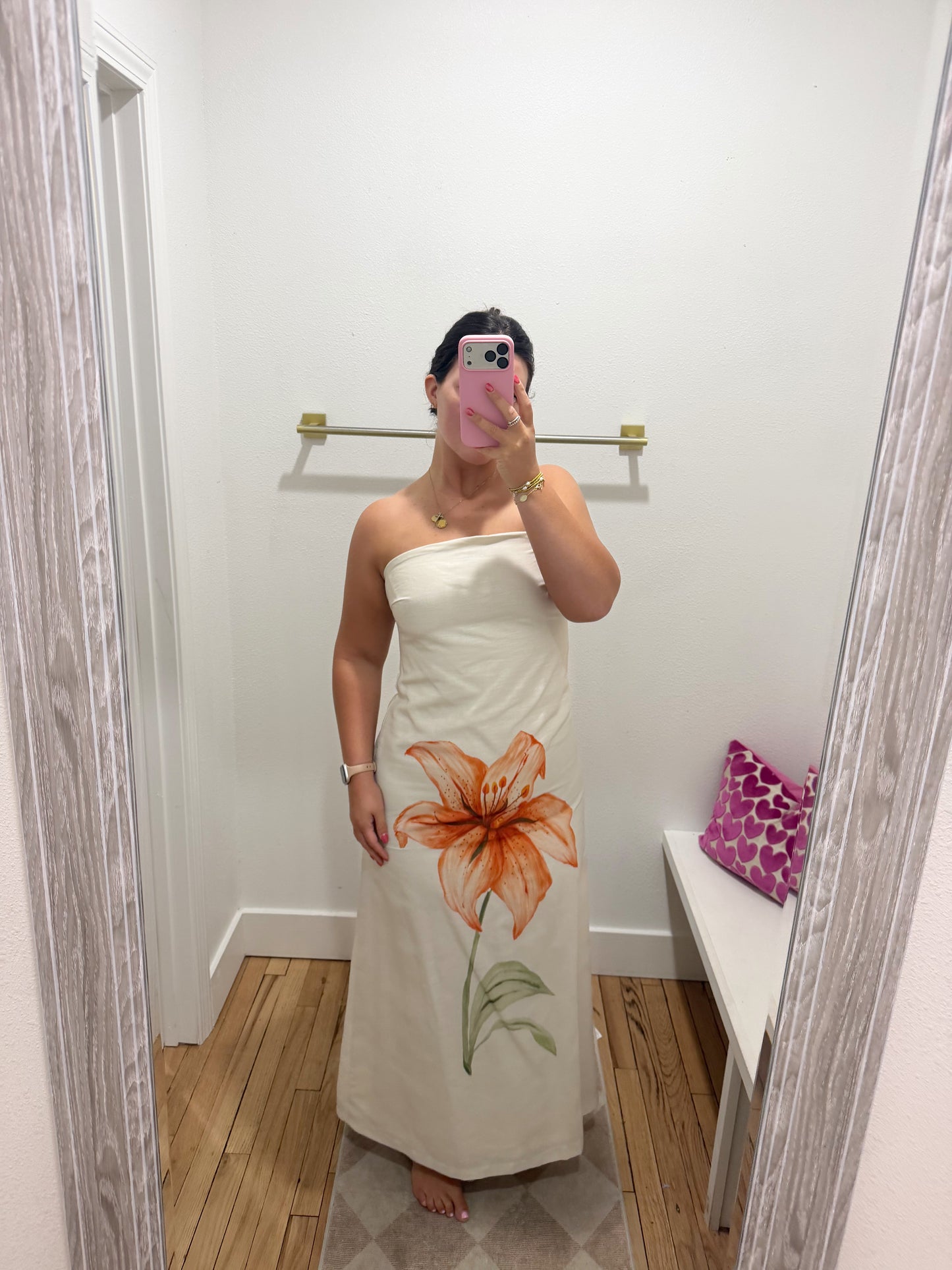 STRAPLESS A LINE MAXI DRESS