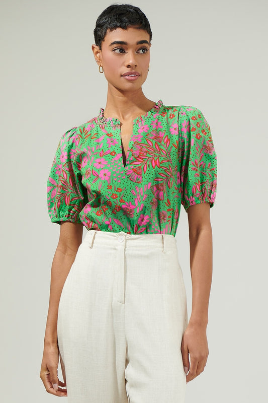 Jade Floral Blouse