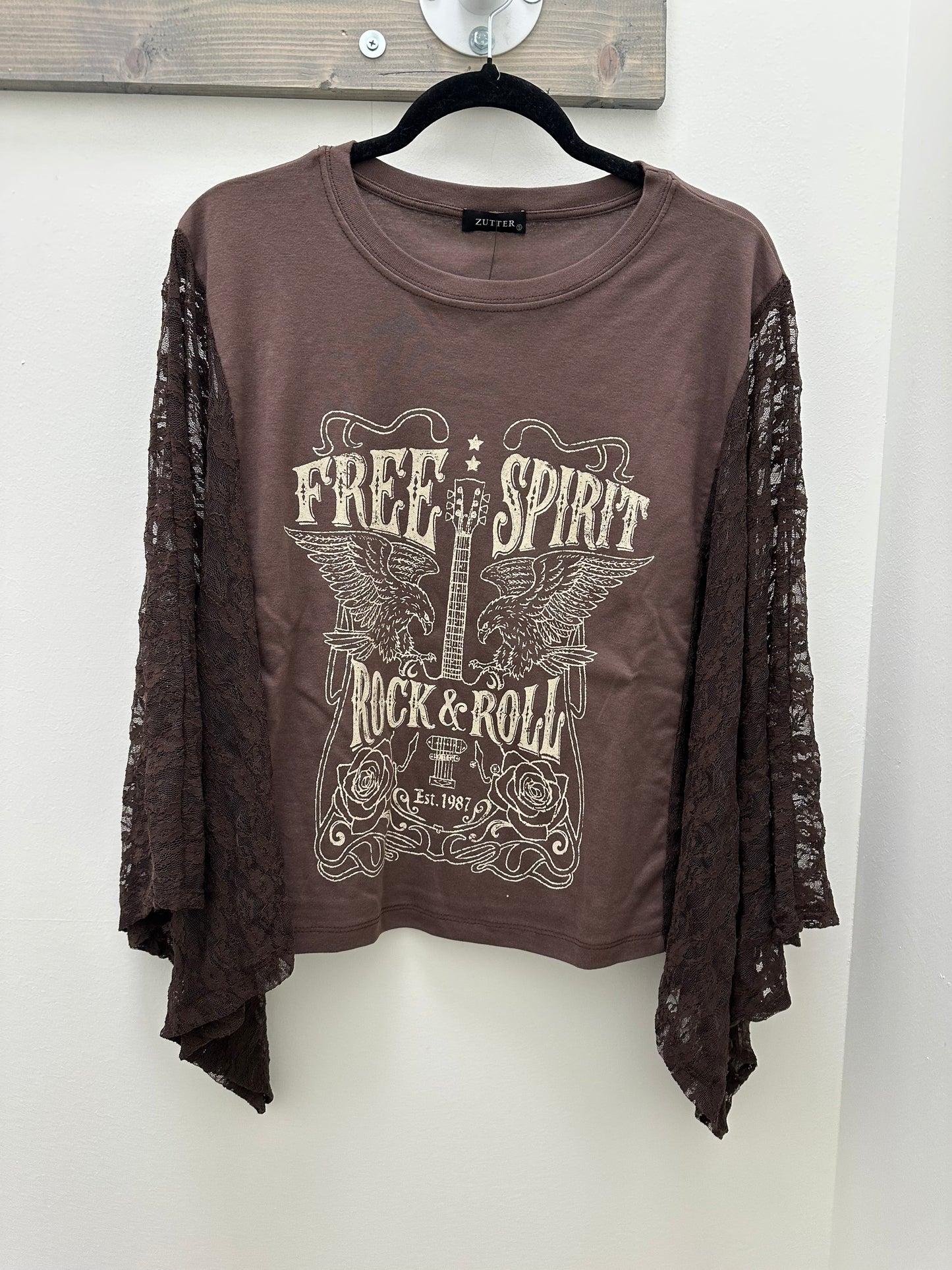 Vintage Free Spirit Rock/Roll Lace Sleeve
