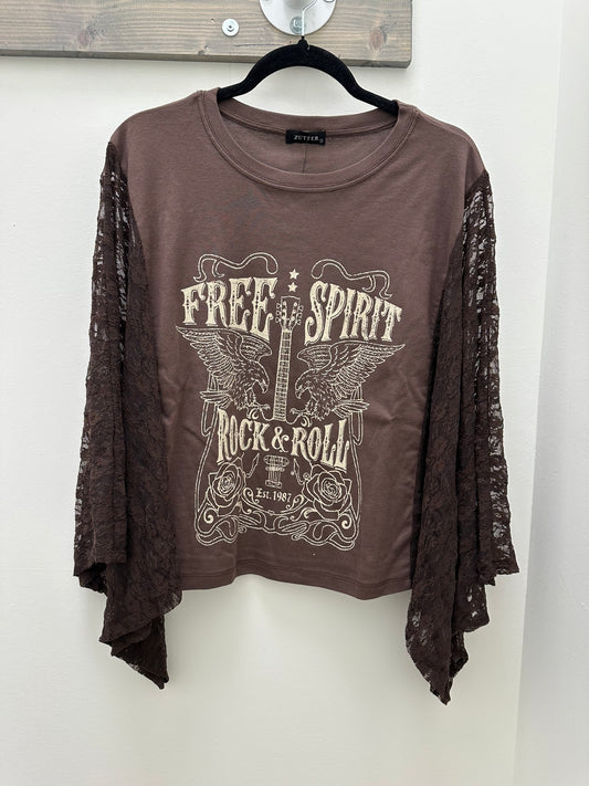 Vintage Free Spirit Rock/Roll Lace Sleeve