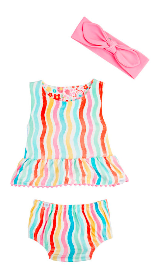 RAINBOW STRIPE REVERSIBLE swimsuit