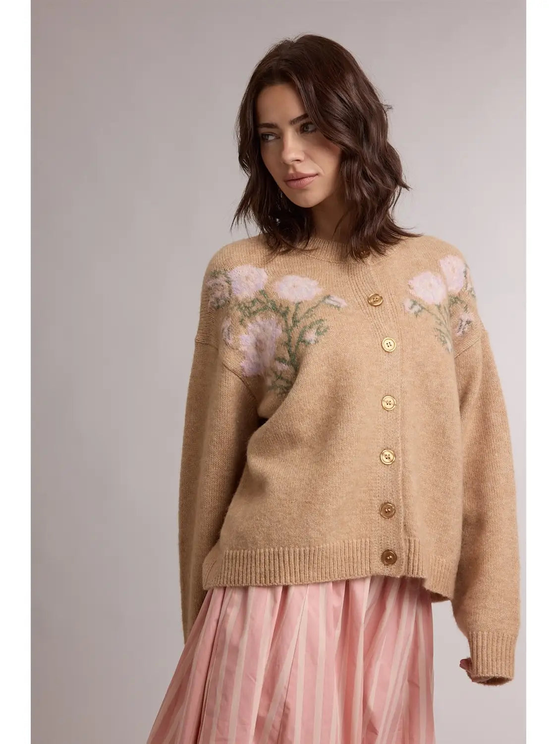 Floral mocha sweater