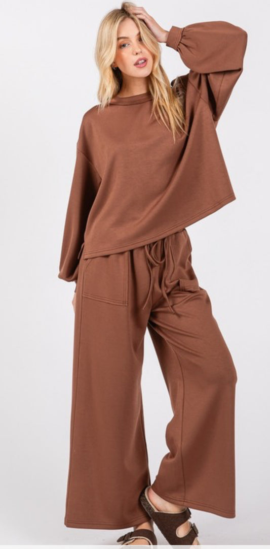 Brown Modal pant set