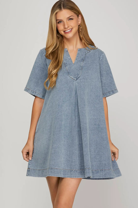 Denim mini dress