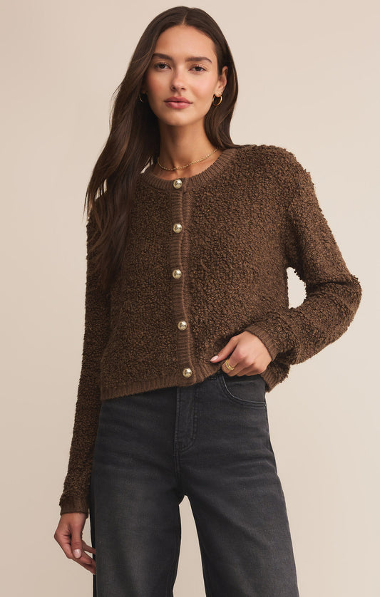Maxie Fluffy Cardigan Root Beer  - Z Supply