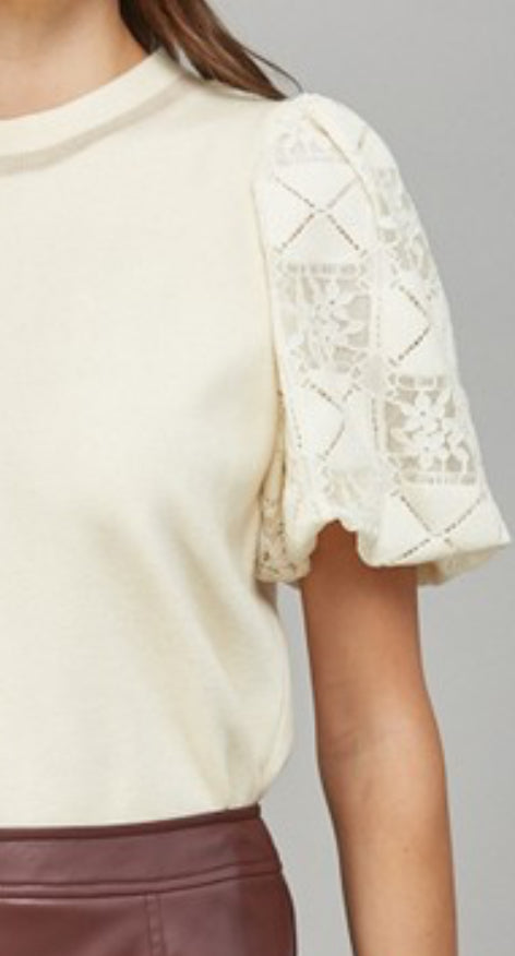 Madeleine Sweater Top (mocha or cream)