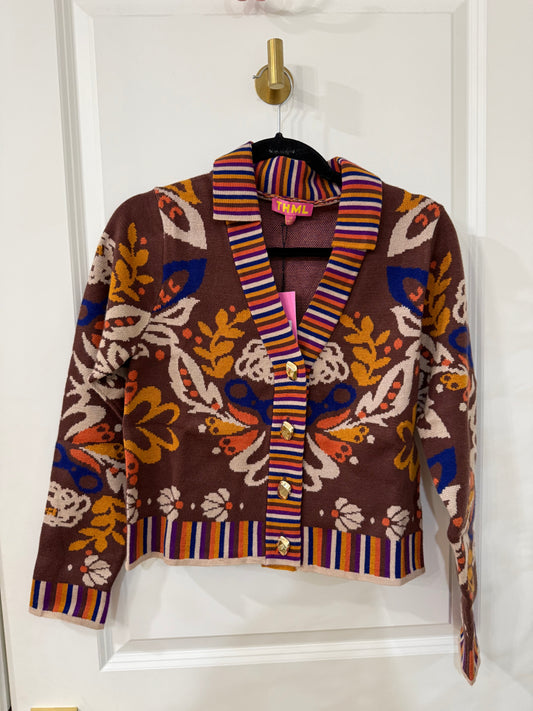 Floral Cardi w/gold buttons