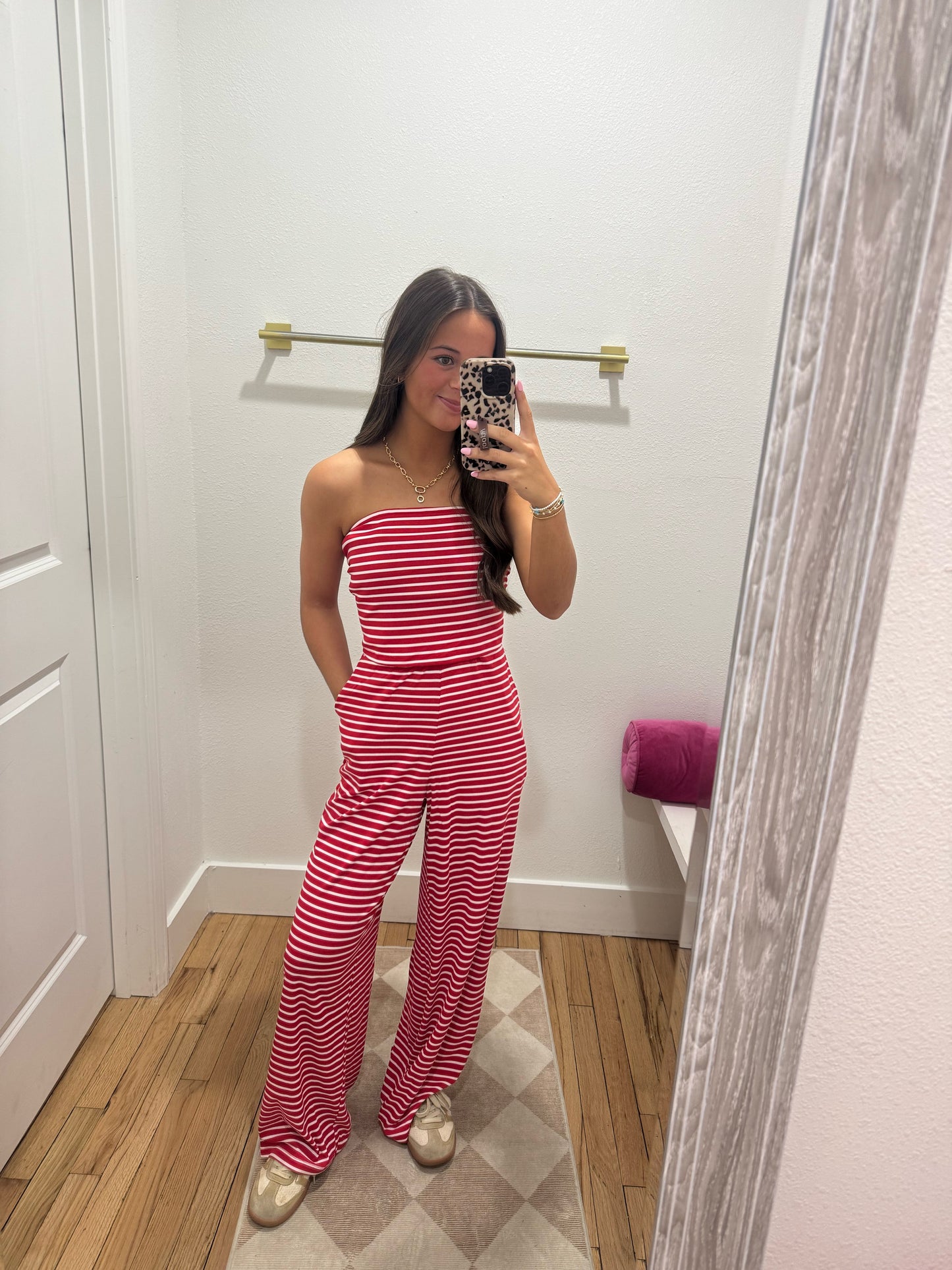 striped tube top pant set (2 colors)