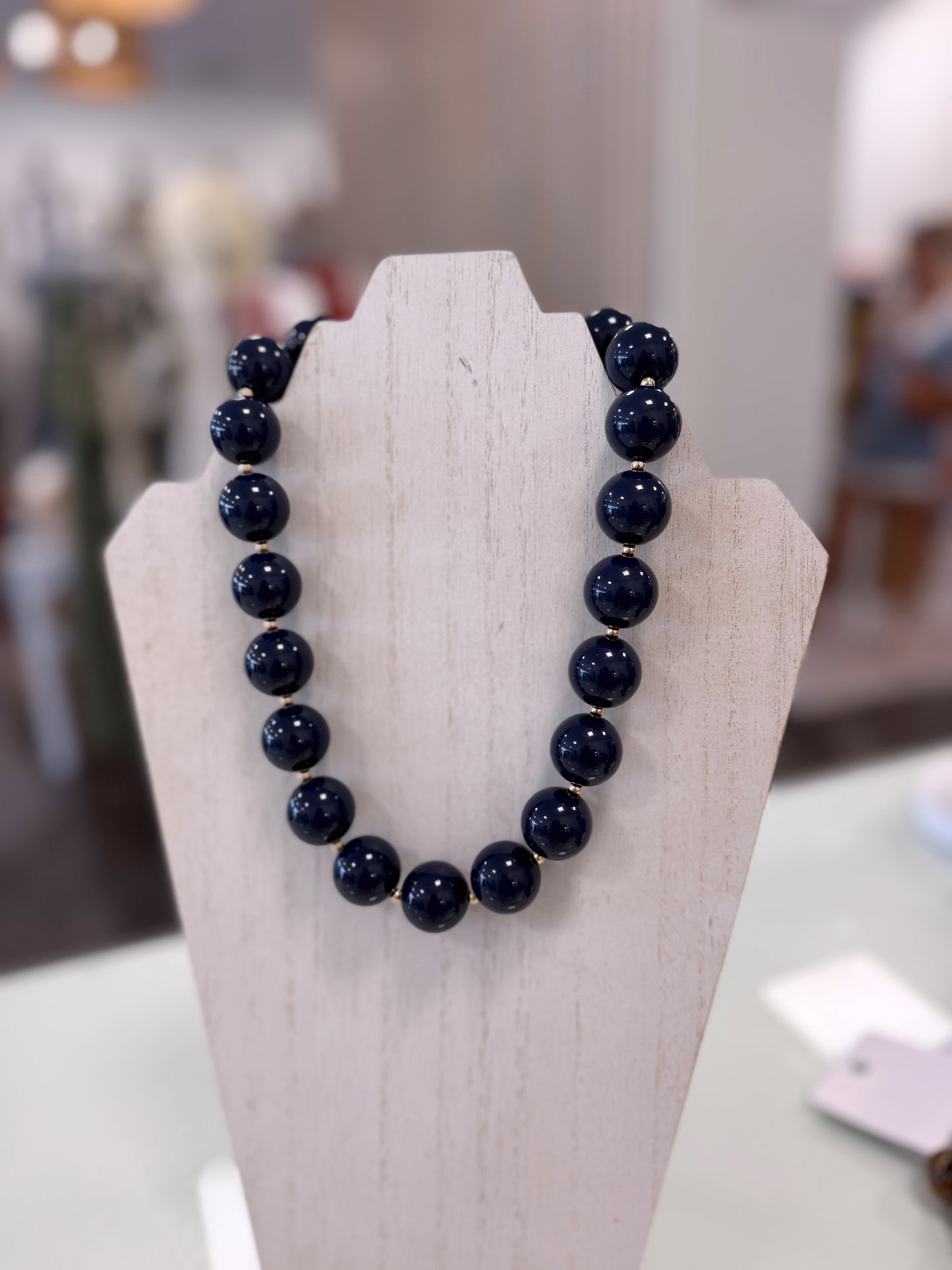 Navy beaded necklace