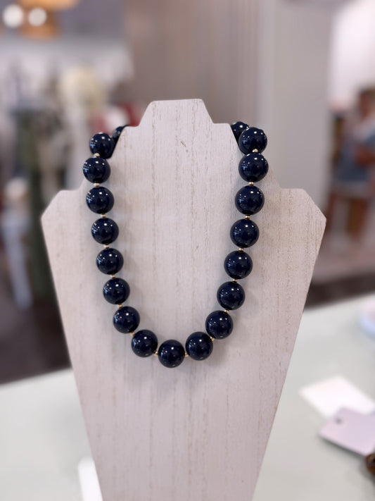 Navy beaded necklace