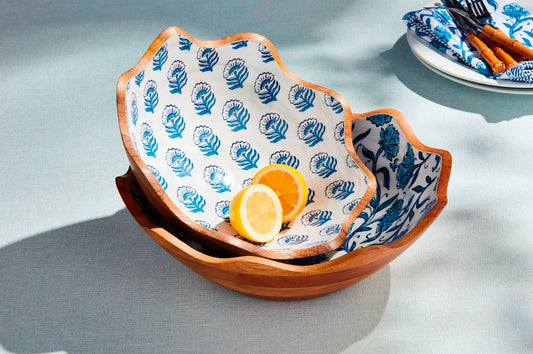 BLOCK PRINT ENAMEL BOWLS ($5 extra shipping will be invoiced separately)