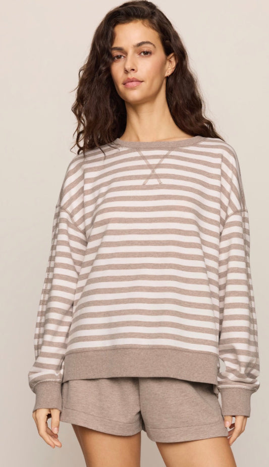 The Everyday Striped Crew Heather Ash - Z Supply