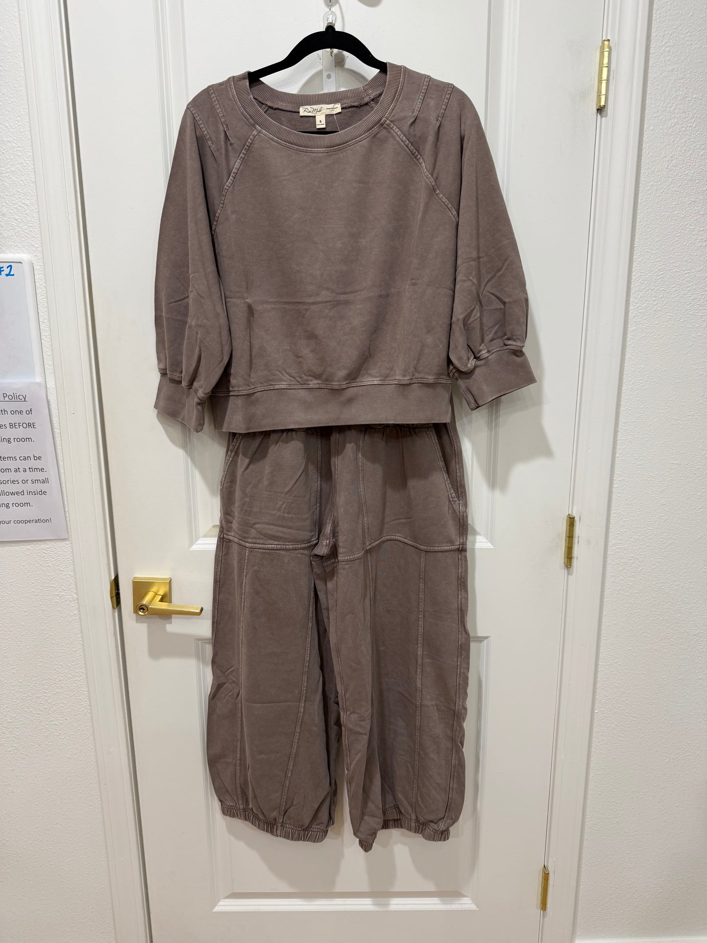 Mocha Terry pant set