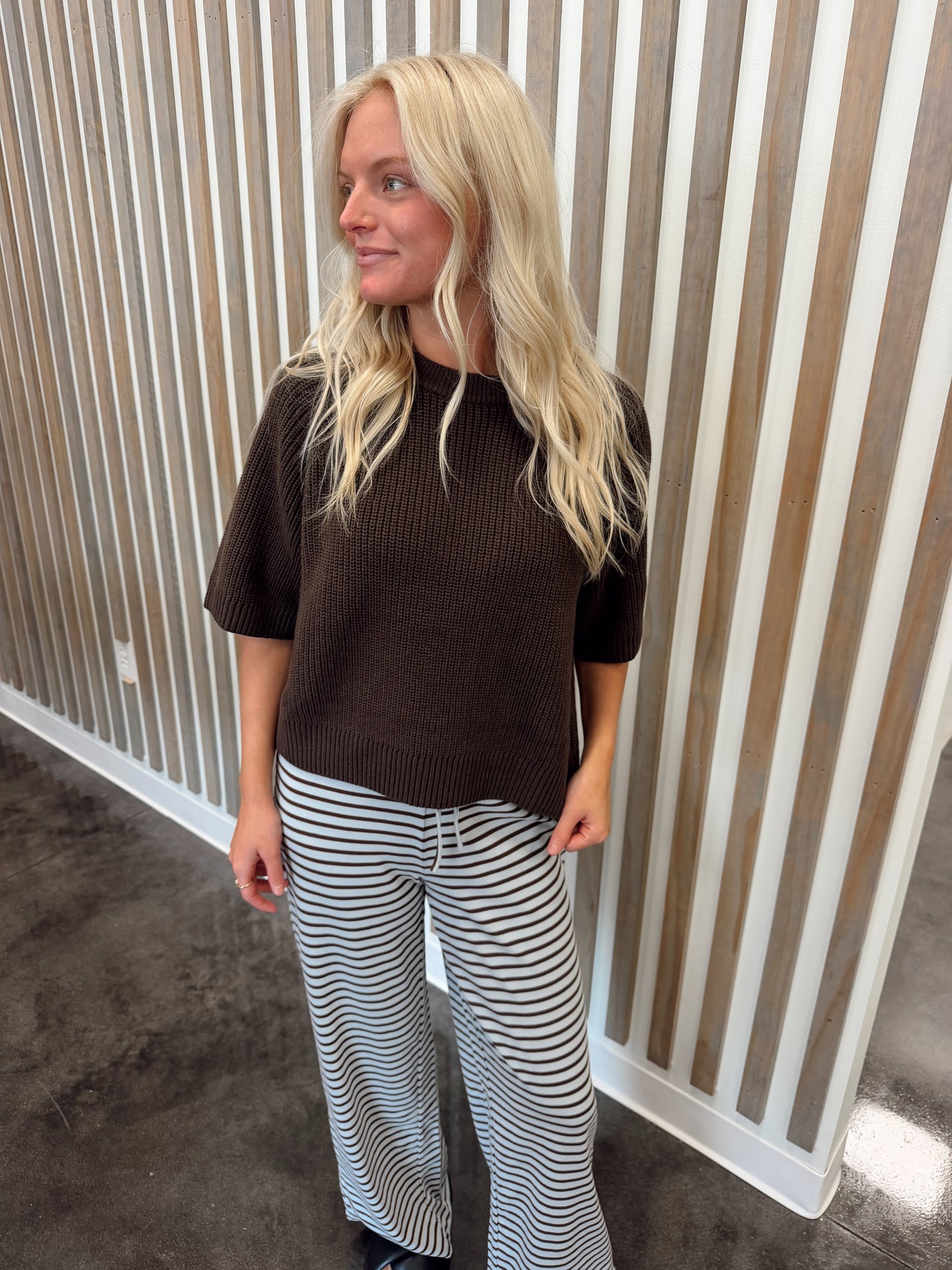 Blue/brown drawstring pants
