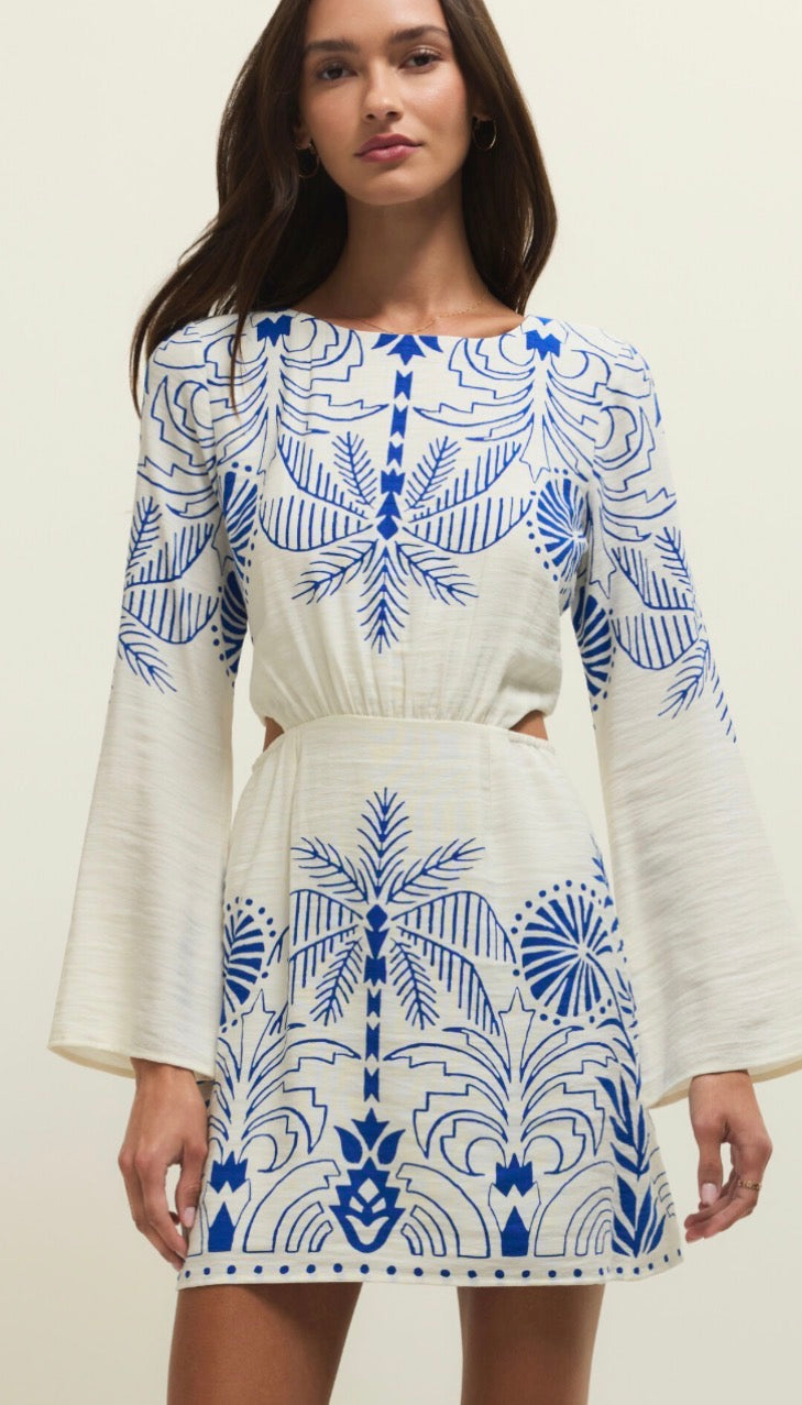 Tahina Palm Mini Dress Nautical - Z Supply