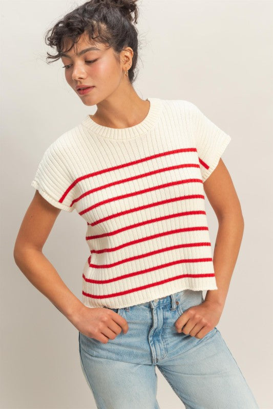 rori red striped shirt