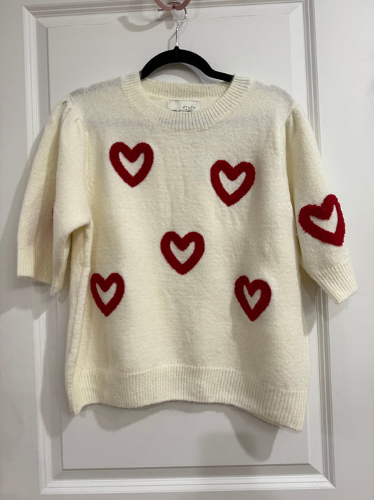 heart knit sweater top