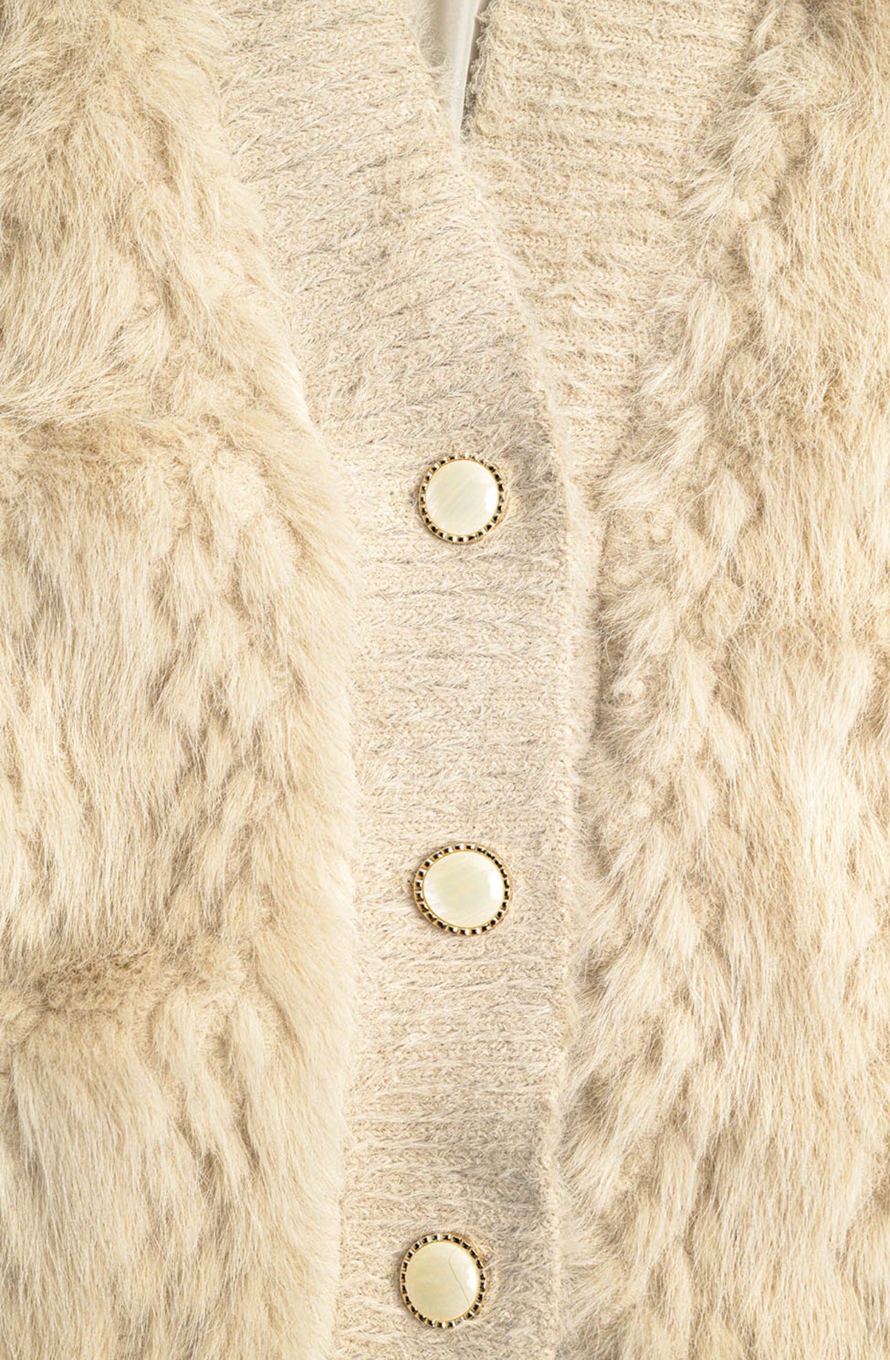 Beige Fur Crop Jacket