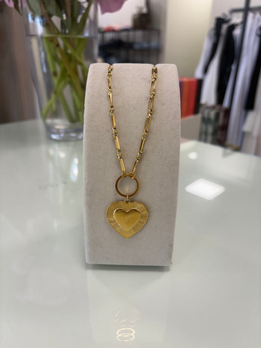 gold heart chain necklace