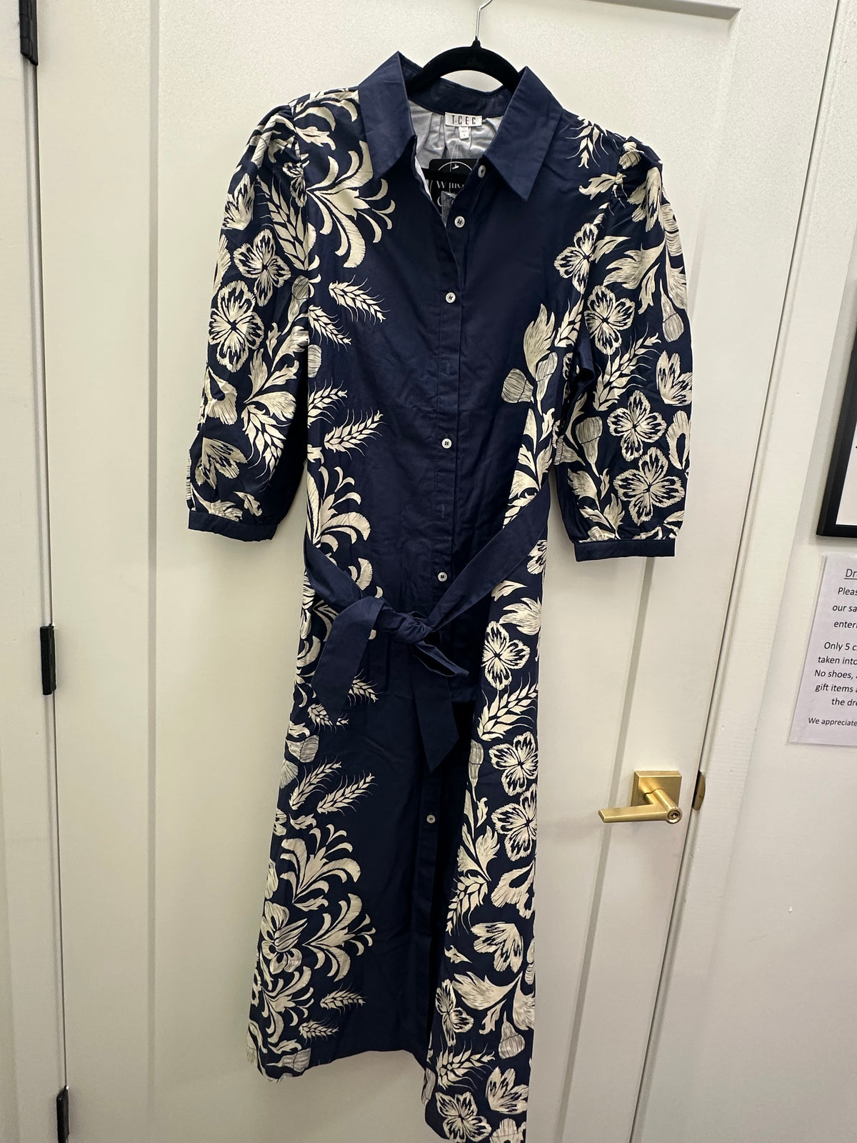 Carrie Navy midi dress