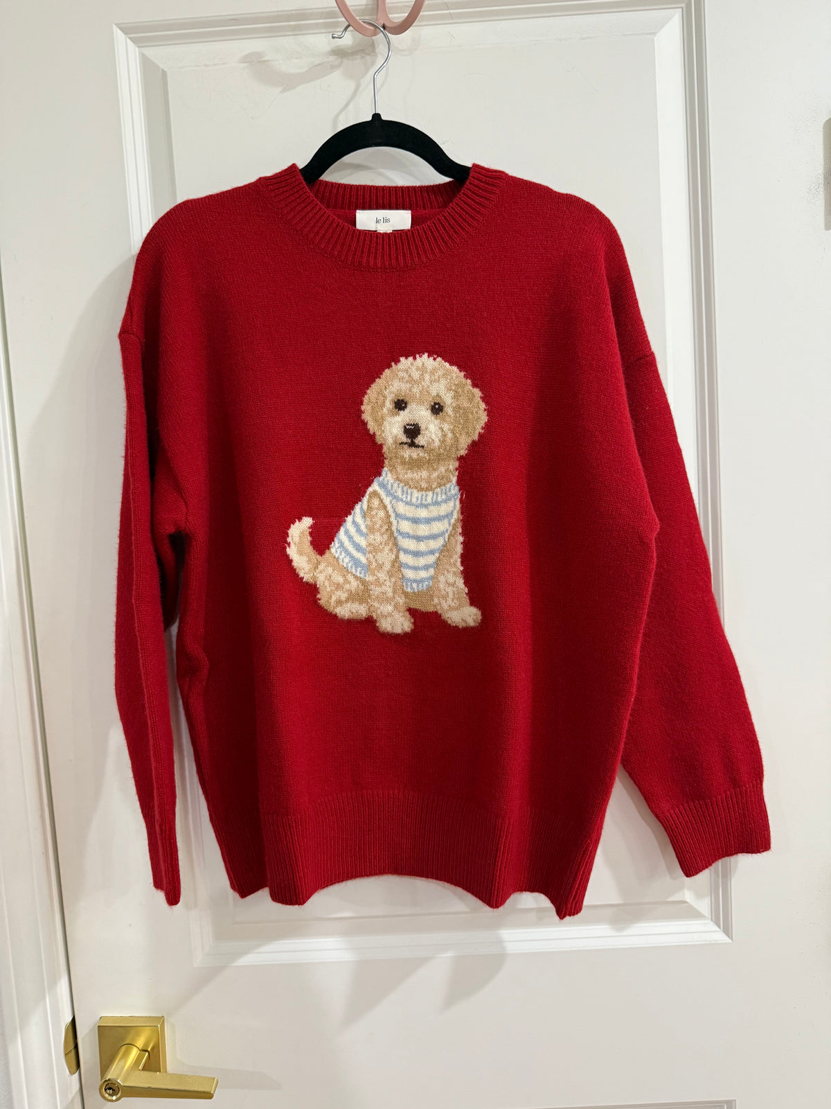Golden Doodle sweater -red