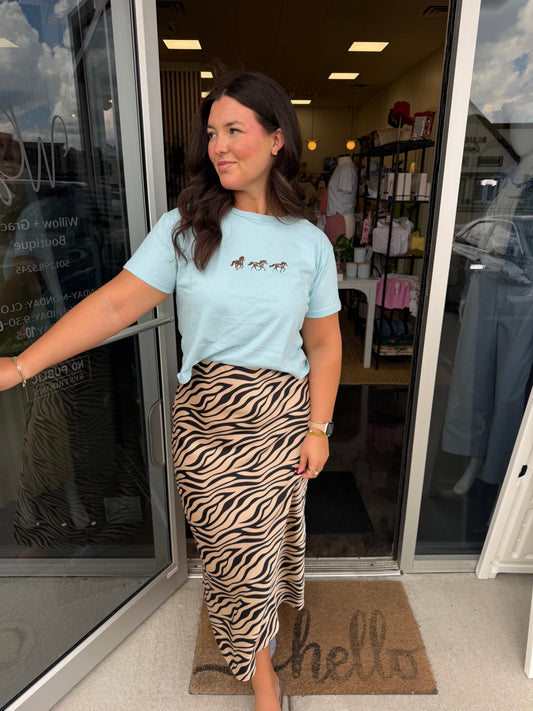 ZEBRA SATIN SKIRT