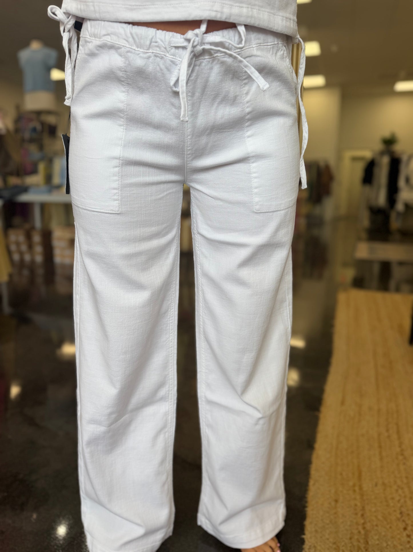 Remi white Wide leg trouser - LOLA